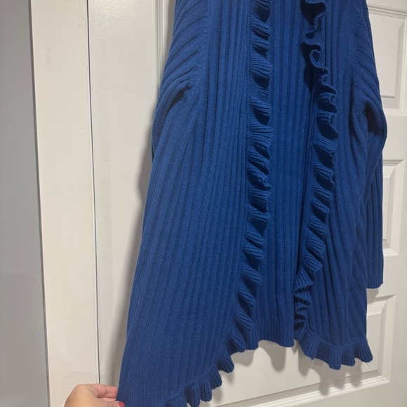 Essentials Royal Blue Ruffled Cardigan - Picture 4 of 6